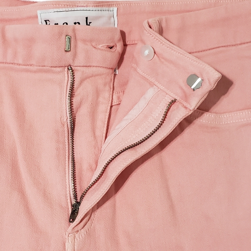 Frank & Eileen Galway Cropped Pants Taffy Frayed Hem Women Cotton Blend NWOT! - Picture 3 of 8